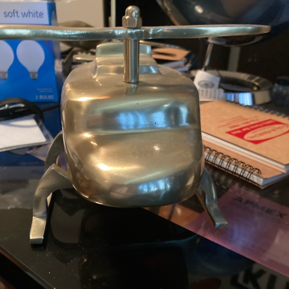 Gold Aluminum Decorative Helicopter Desk Top Decor New - Picture 3 of 4